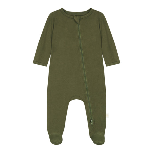 UPF 50+ Footed Romper - Moss Green